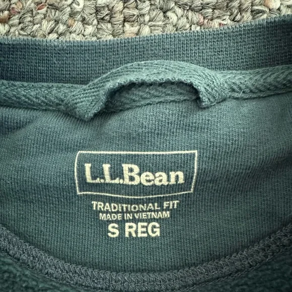 L.L. Bean Men's Vintage Teal Crewneck Cotton Sweater Small - Picture 9 of 10